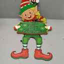 Elf Boys Hanging Sign with Lights - Christmas Decorations Hanging Sign - Wooden Door Sign with Light - Merry Christmas Wall Decor Indoor/Outdoor Xmas Decor Ornament for Home, Classroom, Office