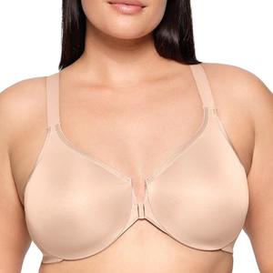 Glamorise Full Figure Plus Size Wonderwire Front-Closure Posture Back Bra Underwire #9265 Café, 42 DD