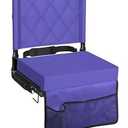 Sheenive Stadium Seats for Bleachers with Back Support, Bleacher Seats with Backs and Cushion Wide, Padded Portable Folding Comfort Stadium Chair with Shoulder Strap, Perfect for Sports Events (Black)