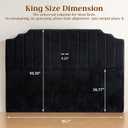 King Headboard, Black Upholstered Headboard for Bed, No Assembly