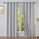 Veloraft Blackout Curtains 96 Inches Long 2 Panels Set, 100% Black Out Textured Thermal Curtains, Grommet Privacy Light Blocking Drapes for Living Room Bedroom Luxury Deco(52W × 96L inch, Off-White)