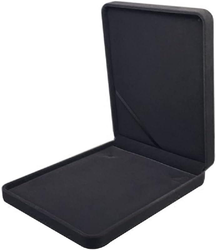 JunningGor Jewelry Set Velvet Box Necklace Earring Ring Necklace Bracelet Gift Display Case Wedding Jewelry Storage Holder (Deep Gray For Chunky Collar Necklace)