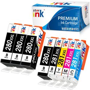 8PK, PGI-280XXL CLI-281XXL Replacement for Canon 280 281 Ink cartridges, More PGBK Combo Pack, (4PGBK+1BK+1C+1M+1Y) for Canon TR8620a Ink cartridges