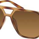 mosanana Oversized Aviator Sunglasses for Women and Men with Polarized Lens MS52243 (C8-light Tortoise)