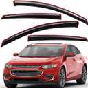 Lightronic Extra Durable Clip-on in-Channel Auto Vent Window Visor, Fits 2016-2025 Chevrolet Malibu (EXCLUDES 2016 Malibu Limited), UV Protection Rain Guard, Original Wind Deflector, Smoke, 4-Pcs