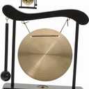 Amosfun Chinese Desktop Gong Ornament Delicate Alloy Wind Chime for Home Office Decoration Feng Shui Accent Unique Gong Design for Chic Indoor Decor