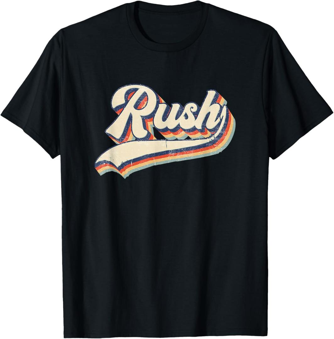 Rush Surname Vintage Retro Gift Men Women Boy Girl T-Shirt