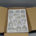 Hewory Mini Bud Vases for Centerpieces: 28pcs Small Glass Vase Bulk - Clear Tiny Vases for Wedding Baby Shower Birthday Party Events Table Decor