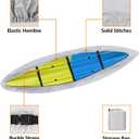 iCOVER Kayak Cover, Waterproof Kayak Covers for Outdoor Storage, Heavy Duty Canoe Dust Storage Cover, UV Resistant Fishing Boat Cover for 16.8-18ft Kayaks, Canoes, SUP and Paddle Board, Silver