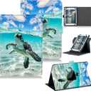 for Walmart Onn 11 Inch Pro 2024 Model 100146660 Universal Tablet Case, 360 Degree Rotating Kickstand Protective Stand Case with Multiple Viewing PU Leather Shell Case, Turtle