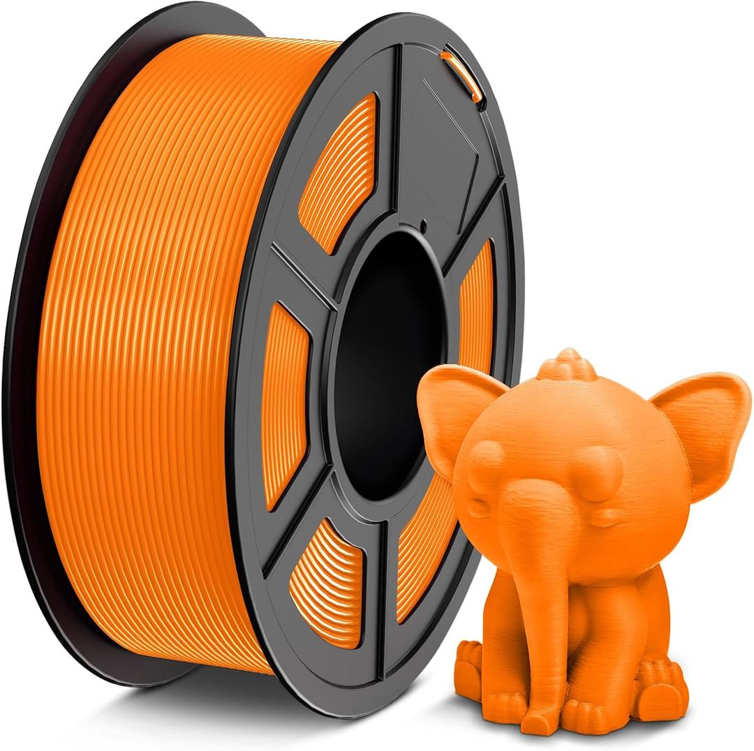 TECBEARS PETG Filament, Neatly Wound Luminous PLA 3D Printer Filament, Dimensional Accuracy +/- 0.02mm Fit Most FDM 3D Printers, 1KG Spool (2.2 lbs), (Green PLA, Orange)