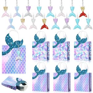 32 Pcs Mermaid Party Favors Bags Set 16 Packs Mermaid Gift Bag 16 Pcs Tail Keychains Baby Shower Party Favors for 16 Girls, Stylish 32 Pcs Mermaid Party Favors Bags Set 16 Packs Mermaid Gift Bag 16 Pcs Tail Keychains Baby Shower Party Favors for 16 Girls, Stylish
