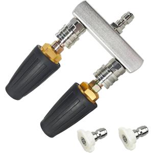 Dual Turbo Nozzle Pressure Washer and Dual Pressure Washer Tips 2-in-1,with 2 PCS 360Rotating Turbo Nozzle,2 PCS Nozzle Tips,4000 PSI,1/4 Inch Quick Connect pressure washer accessories