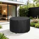 Round Patio Bar Height Table and Chair Cover 90 Inch, Outdoor Round Tall High Patio Table Cover for Patio Rounds Furniture, Patio Set Covers Waterproof Outdoor - 90 X 43 Inch, Black