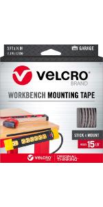 Velcro Brand Workbench Foam Mounting Tape with Snap Locking | Garage Organization Indoor or Outdoor | 10ft Total, 5ft Closure, 1/2" Wide, Black