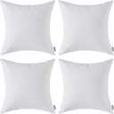 MIULEE Pack of 4 Christmas Outdoor Waterproof Summer Pillow Covers Square Decorative Garden Cushion Cases Throw Pillowcase for Tent Park Couch 18x18 Inch White Pillow Covers