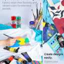 Colorful 14 Colors Permanent Fabric Paint for Furniture, 16.65 oz (500 ml) Fabric Paint for Clothes, Soft Rich Pigment Non-Toxic Textile Paint for Fabric DIY Crafts T-shirts Shoes Jeans for Adult