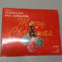 2 Pcs Christmas Inflatable Balls, 24 Inch Outdoor Decorative PVC Ball, Xmas Blow Up Jumbo Ball for Indoor, Giant Ornaments Outside Holiday Yard Lawn Decor (Merry Christmas)