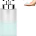 Glass Soap Dispenser Bathroom, 11oz Liquid Hand Lotion Refillable Soap Dispenser with Rust-Proof Plastic Pump for Kitchen
