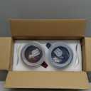 GBhome Ceramic Soup Mugs with Handles and Lids,24 OZ Soup Cups Set of 2 with Terracotta Underside,Mug Bowls with Spoon for Soup/Cereal/Salad/Noodles/Ramen/Microware &Dishwasher Safe-Blue&Red