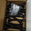 HOMOTEK 12 Pack Black Spring Door Stops,3-1/8" Heavy Duty - Flexible Door Stopper with Low Mounted Black Rubber Bumper Tips