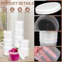 10 Pack 12oz Reusable Small Plastic Containers with Screw Lids, Small Food Storage Freezer Containers, Deli Containers Stackable Food Storage Jars, Sauce Condiment Jars Lunch Box Accessories