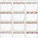 4 x Calendar 2026-2027, 18-Month Wall Calendar from Jan 2026 to Jun 2027, 11.5" x 14.7", Spiral Binding Hanging Monthly Calendar with Twin-Wire Binding, Perfect for Home or Office - Vintage Floral