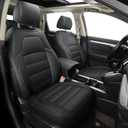 RISINGSTAR CRV Faux Leather Seat Covers, Fit for 2017-2022 Honda CRV EX LX EX Touring SUV(2017-2022, Black)