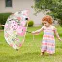 Kids Umbrella Clear Bubble Umbrellas for Rain,Safety Dome Windproof Umbrella for Kid Girls and Boys