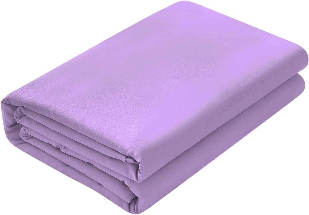 100% Egyptian Cotton 1- Piece Flat Sheet/Top Sheet 600 Thread Count King Size (102" x 108") Lavendar Solid