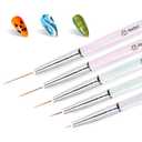 Beetles Nail Art Pens Brushes, 5pcs Nail Art Liner Brushes Set Painting Nail Dotting Drawing Tool for Long Lines, Details, Fine Drawing Sizes 7/11/15/20/25mm Gift for Women