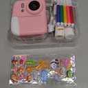 Kids Camera Instant Print Color Photos, Dual-Lens Instant Print Camera for Kids, Toddler Portable Travel Digital Camera Toy for 6 7 8 Year Old Boys Girls Christmas Birthday Gifts 64GB Card (Pink)