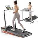 TREAFLOW Walking Pad,Treadmill with Incline for Home Office, 2.5HP Portable Under Desk Treadmill with 265 Lbs Capacity,Remote Control, Led Display (Light Silver)