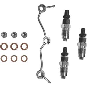 16001-53900 Fuel Injectors and 1G962-42500 Fuel Return Overflow Pipe Compatible with Kubota D722 D782 D902 Engine Injector Return Kit