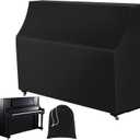 Upright Piano Keyboard Dust Cover, Stretchy Music Dirt Proof Keyboard Cover With Durable Elastic & Cord Lock Must Have Piano Accessories