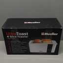 Mueller UltraToast Full Stainless Steel Toaster 4 Slice, Long Extra-Wide Slots for Bagels and Waffles, 6 Browning Levels, LED Display, Cancel/Defrost/Reheat Functions & Removable Tray, Kitchen Gadgets