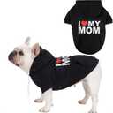 Dog Sweaters Hoodies for Large Dogs Security Ultra-Soft Fleece Dog Sweatshirt Cold Weather Pet Winter Clothes with Pocket for Small Medium Large Dogs (L (Back: 19.2",Chest: 27.6"), I Love My MOM)