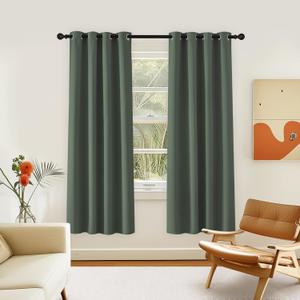 NICETOWN Room Darkening Curtain for Living Room - Energy Saving Thermal Insulated Grommet Room Darkening Curtain/Drape for Bedroom (1 Panel, 46 by 72, Dark Mallard)