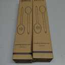 2 x Large Wooden Spoons for Cooking, 2Pack Natural Teak Wood Cooking Spoon Set, Non-Stick Slotted and Corner Spoon, Heat-Resistant Wooden Spatula Spoon for Serving and Mixing