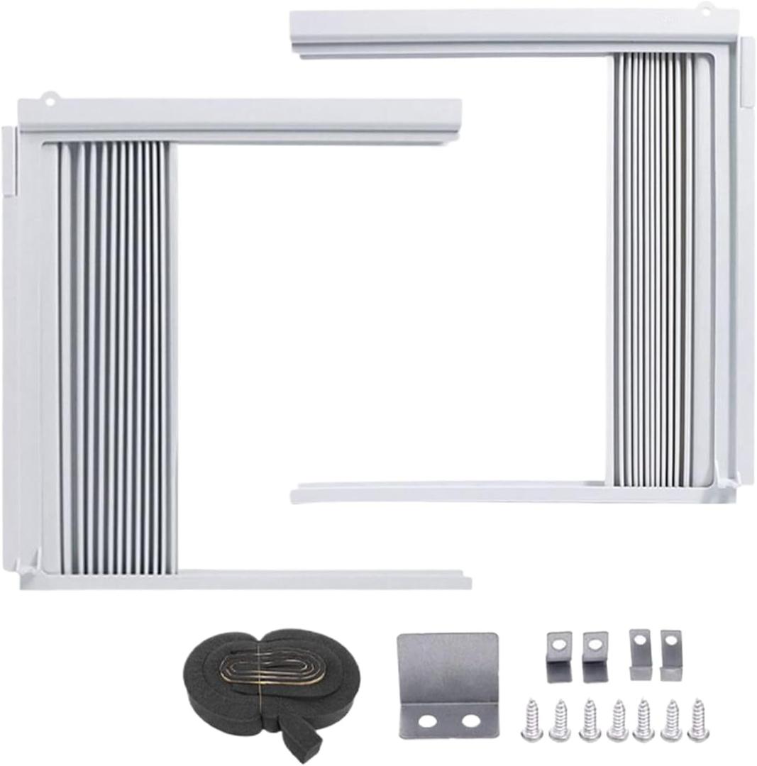 Window Air Conditioner Side Panel and Frame Set,AC Accordion Filler Kit,Fits Most Window Air Conditioners,AC Side Panels Frame Kit (Small)