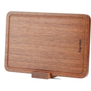 Teak Wood Cutting Board Solid Unibody Design One Piece Ultra Durable Knife Friendly Wooden Chopping Board with DeepJuice Grooves Built in Handles for Kitchen Vegetables Meat 15 X 10.2 IN