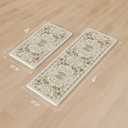 KIMODE Anti Fatigue Kitchen Mats 17"x47"+17"x29", Vibrant Floral Kitchen Rugs Sets of 2, Cushioned Non Skid Kitchen Mats for Floor, Comfort Kitchen Floor Mats for Sink Laundry Desk Beige