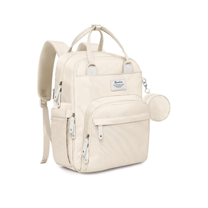 RUVALINO Diaper Bag Backpack-Multifunction Baby Travel Bag with Changing pad, Insulated Bottle Holders & Pacifier Case, Large Capacity, Waterproof, Beige