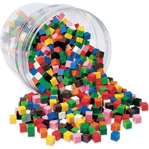 Learning Resources Plastic Centimeter Cubes, Math Cubes, Counting, Homeschool, Set of 1000, Ages 6+