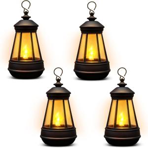 4 Pack Mini Solar Lantern Lights Replacement Parts for Outdoor Statue,Waterproof Solar Hanging Lights Decorative Garden Decor, Warm White