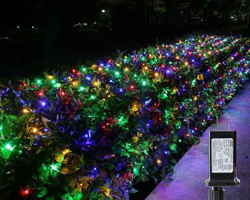 iBaycon 4ft x 6ft Christmas Net Mesh Lights, 8 Modes Timer Connectable Waterproof Christmas Lights for Trees, Bushes, Wedding, Garden, Outdoor Decorations (Multicolor, 1PACK)