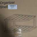 VERTORGAN Bamboo Corner Shelf,2 Tier Plate Organizer for Cabinet and Countertop,Pantry Dish and Spice Rack for Kitchen