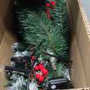 2 Pack Artificial Christmas Urn Filler, 18IN Pre-lit Outdoor Christmas Tree