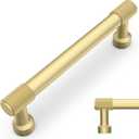 10 Pack 5Inch(128mm) Kitchen Cabinet Handles Brushed Gold Knurled Cabinet Pulls Gold Drawer Pulls Kitchen Hardware