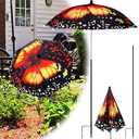 Sunnymove 1 Pack Plant Umbrellas for Outdoor Plants, Large Garden Plant Umbrella Shade Upgraded Adjustable Angle Height for Potted Plants Garden Beds (Butterfly, Black, Orange)